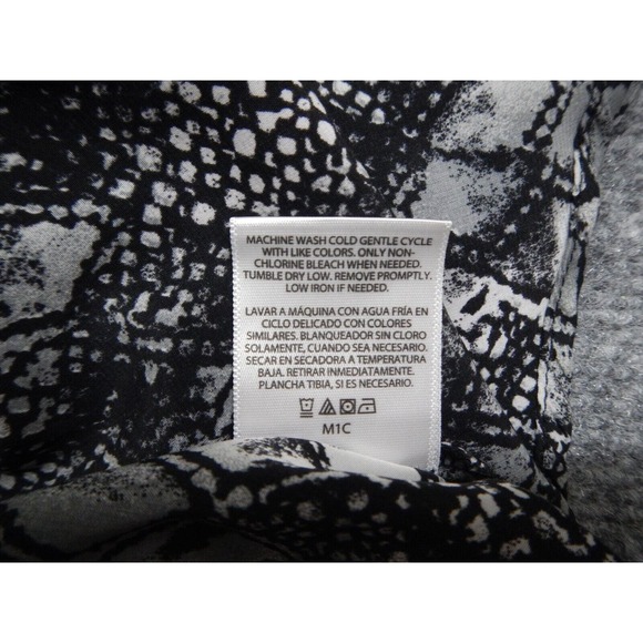 George Button Up Shirt Plus Size 2X Black White Argyle Diamond Pattern Collared - Picture 5 of 8